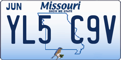 MO license plate YL5C9V