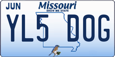 MO license plate YL5D0G
