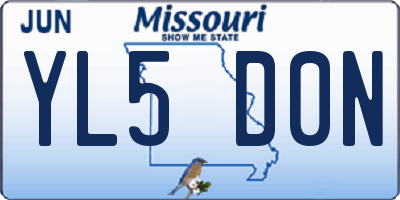 MO license plate YL5D0N