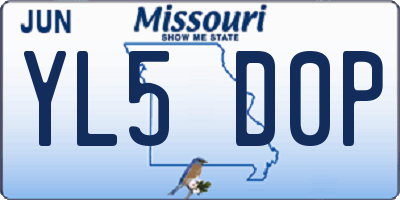 MO license plate YL5D0P