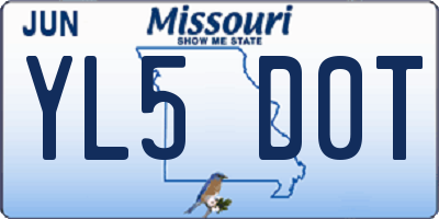 MO license plate YL5D0T