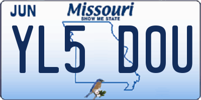 MO license plate YL5D0U