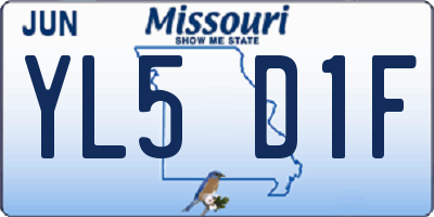 MO license plate YL5D1F
