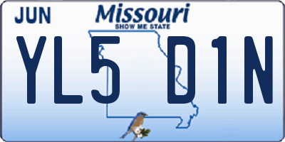 MO license plate YL5D1N