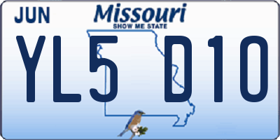 MO license plate YL5D1O