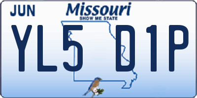MO license plate YL5D1P