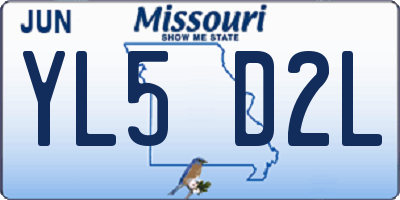 MO license plate YL5D2L