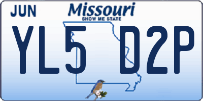 MO license plate YL5D2P