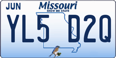 MO license plate YL5D2Q