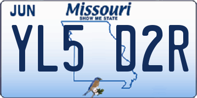 MO license plate YL5D2R