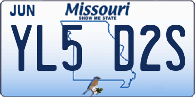 MO license plate YL5D2S