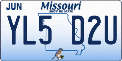 MO license plate YL5D2U