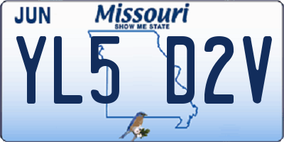 MO license plate YL5D2V