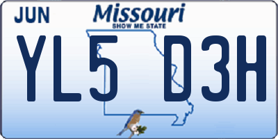 MO license plate YL5D3H