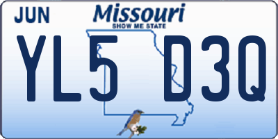MO license plate YL5D3Q