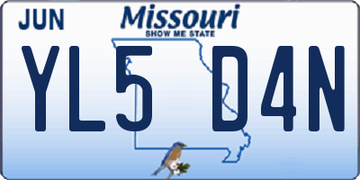 MO license plate YL5D4N