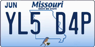 MO license plate YL5D4P