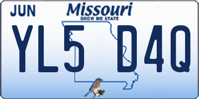 MO license plate YL5D4Q