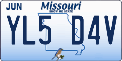 MO license plate YL5D4V