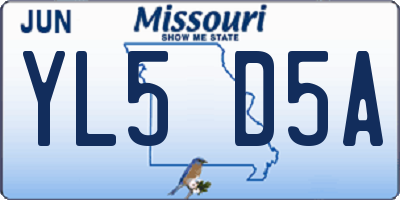 MO license plate YL5D5A