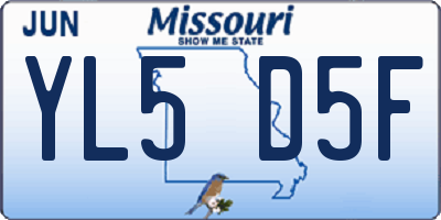 MO license plate YL5D5F