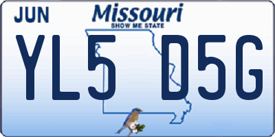 MO license plate YL5D5G