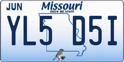 MO license plate YL5D5I