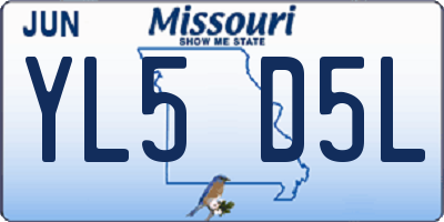 MO license plate YL5D5L