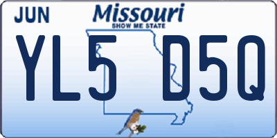 MO license plate YL5D5Q