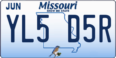 MO license plate YL5D5R