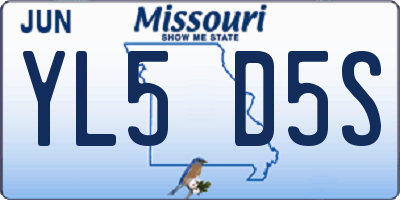 MO license plate YL5D5S