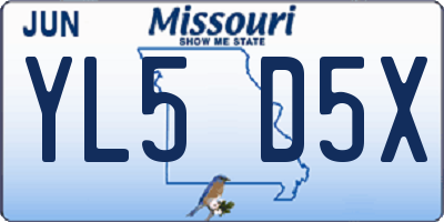 MO license plate YL5D5X