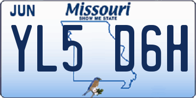 MO license plate YL5D6H