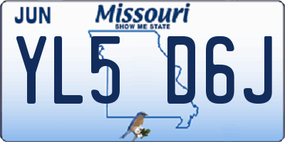 MO license plate YL5D6J