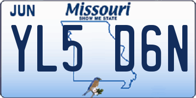 MO license plate YL5D6N