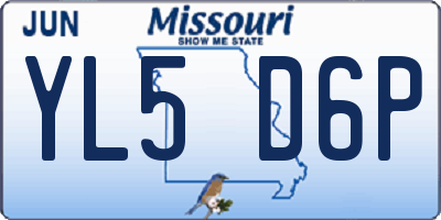 MO license plate YL5D6P