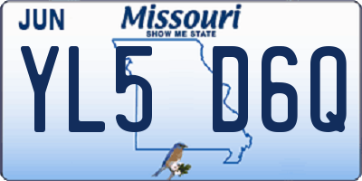 MO license plate YL5D6Q