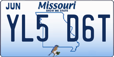 MO license plate YL5D6T