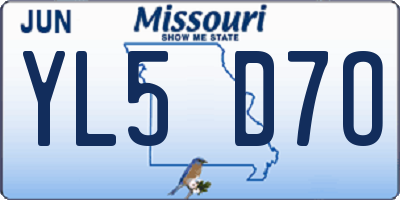 MO license plate YL5D7O