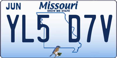 MO license plate YL5D7V