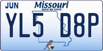 MO license plate YL5D8P