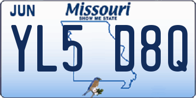MO license plate YL5D8Q