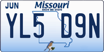 MO license plate YL5D9N