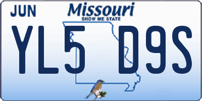 MO license plate YL5D9S