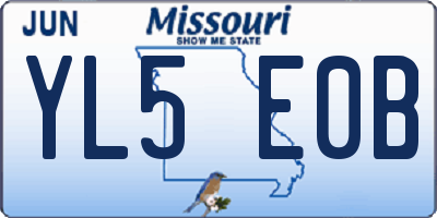 MO license plate YL5E0B