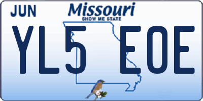 MO license plate YL5E0E