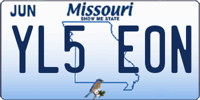 MO license plate YL5E0N