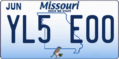 MO license plate YL5E0O