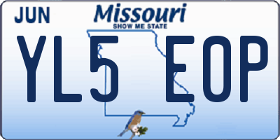 MO license plate YL5E0P