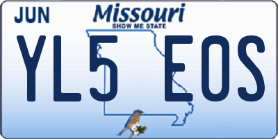 MO license plate YL5E0S